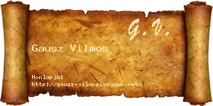 Gausz Vilmos névjegykártya