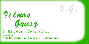 vilmos gausz business card